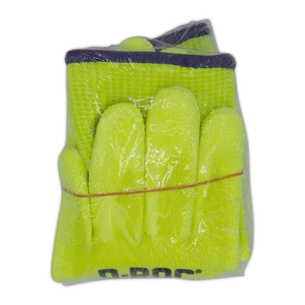 Guantes recubiertos de palma de poliuretano Magid DROC Lightweight HiViz de nivel de corte A7 empaquetados en película retráctil - SWGPD575HV10