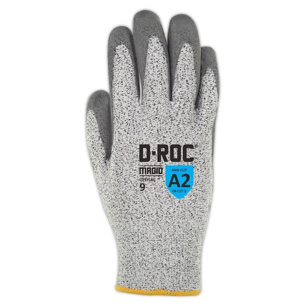 Guantes recubiertos de palma de poliuretano Magid DROC GPD546 Hyperon Blend Nivel de corte A2 - GPD546-12.
