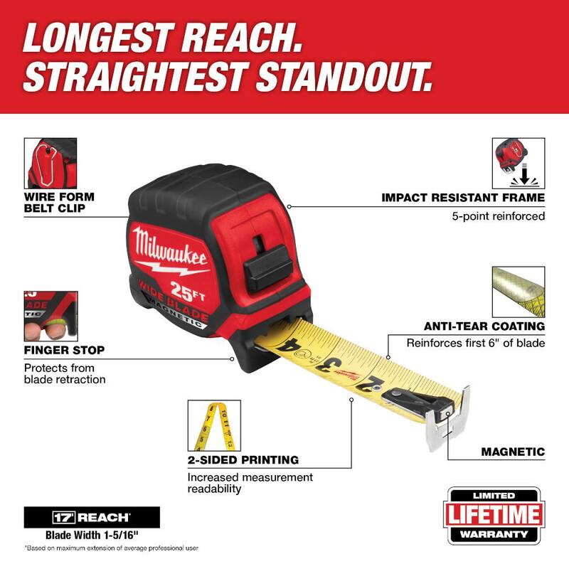 Milwaukee M18 FUEL Clavadora inalámbrica de estructura sin escobillas de 18 voltios a 21 grados con cinta métrica magnética de 25 pies - 2744-20-48-22-0225M
