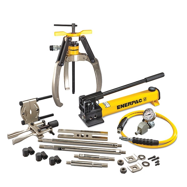 Enerpac LGHMS310H, 10 Ton, 3 Jaw, Hydraulic Lock-Grip Master Puller Set with Hand Pump - LGHMS310H