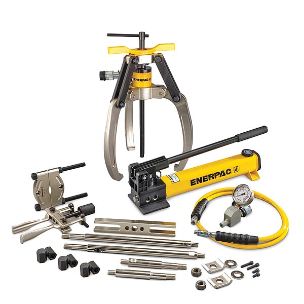 Enerpac LGHMS314H, 14 Ton, 3 Jaw, Hydraulic Lock-Grip Master Puller Set with Hand Pump - LGHMS314H