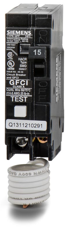 Siemens QF115P 1 Pole Circuit Breaker Ground Fault