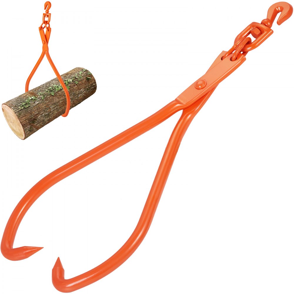 VEVOR Log Skidding Tongs, 32 inch 2 Claw Log Lifting Tongs, Heavy Duty Rotating Steel Lumber Skidding Tongs, 1543 lbs/700 kg Loading Capacity, Log Lifting, Handling, Dragging & Carrying Tool - YMQZQ32YC2ZK2CS2WV0