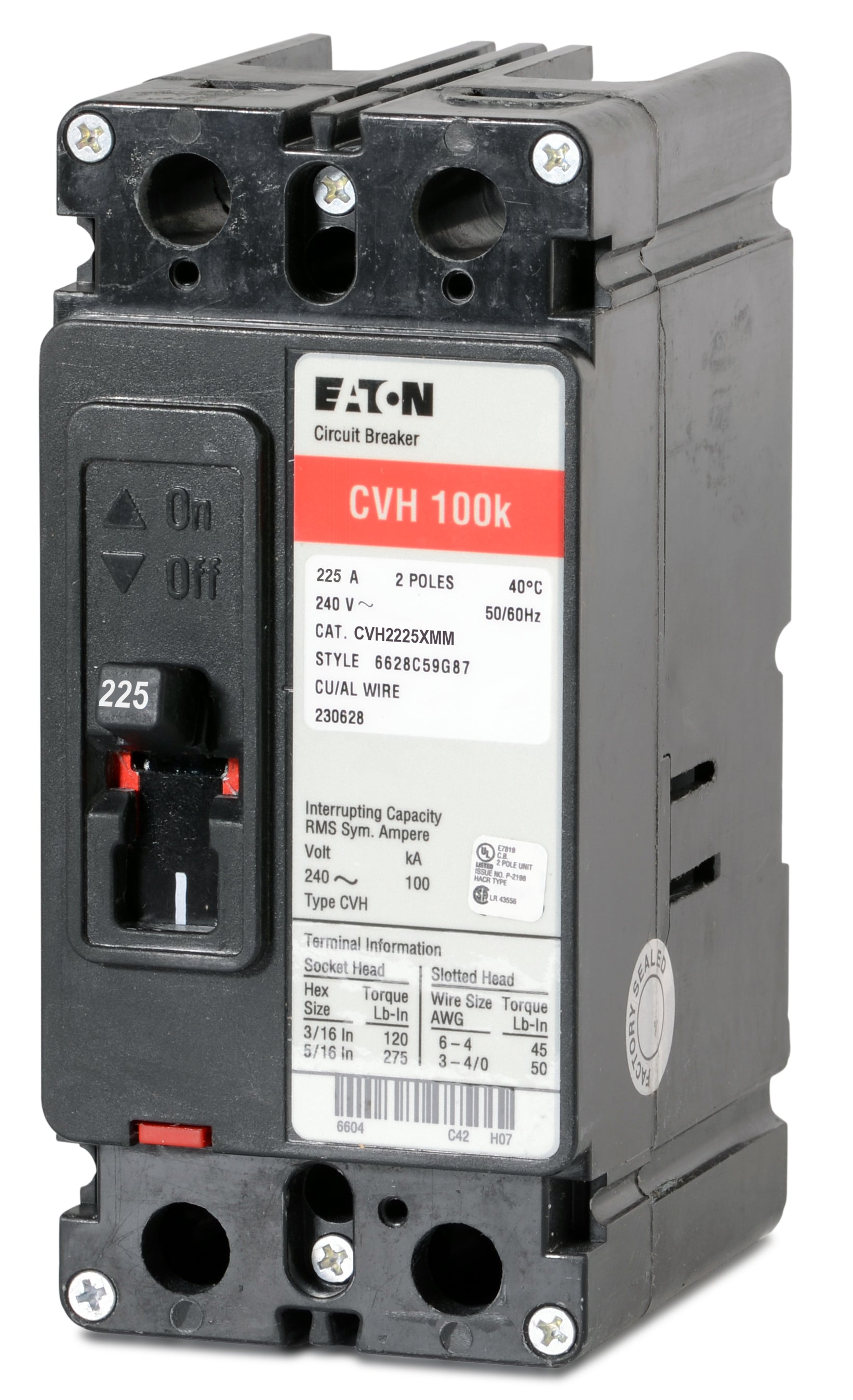 Eaton CVH2225XMM 2 Pole Circuit Breaker
