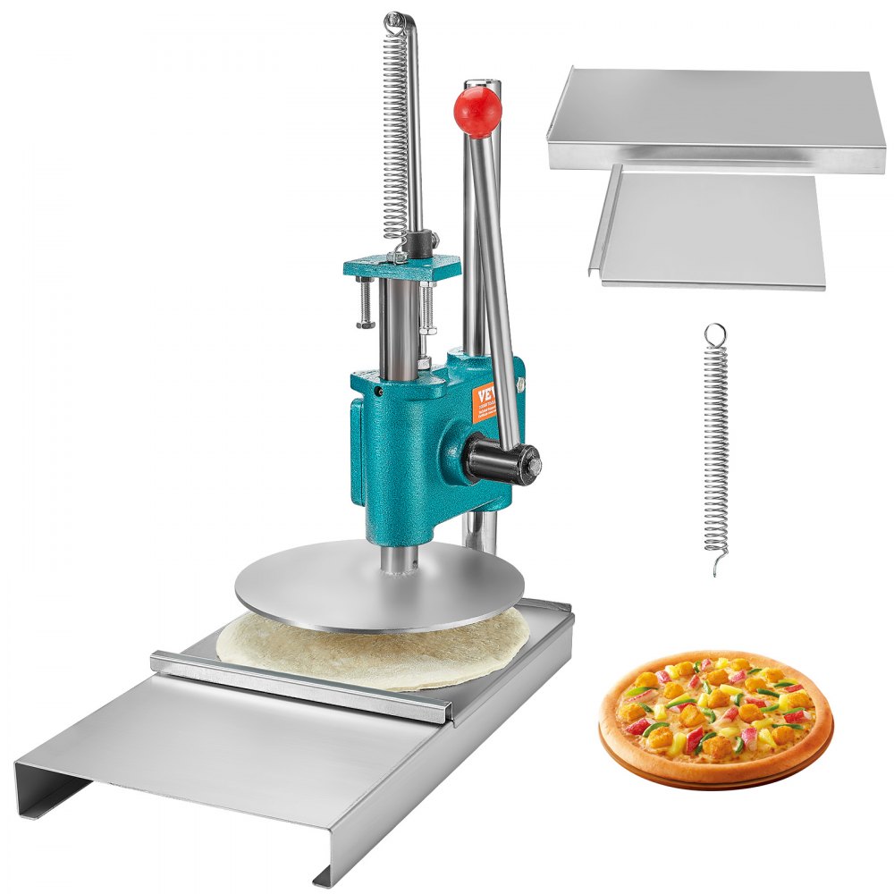 VEVOR Manual Pizza Dough Press Machine, 9.5inch/24cm Household Pizza Pastry, Stainless Steel Pizza Presser, Commercial Chapati Sheet Pizza Crust Press Plate, Height Adjustable Pizza Forming Machine - SDYMJ9YCBXGSX7AWPV0