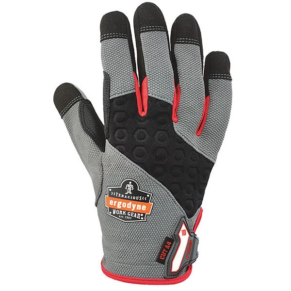 Guantes recubiertos resistentes al corte Proflex de Ergodyne, nivel de corte A4, 2.50 pulgadas, negro/gris, XL - 710CR