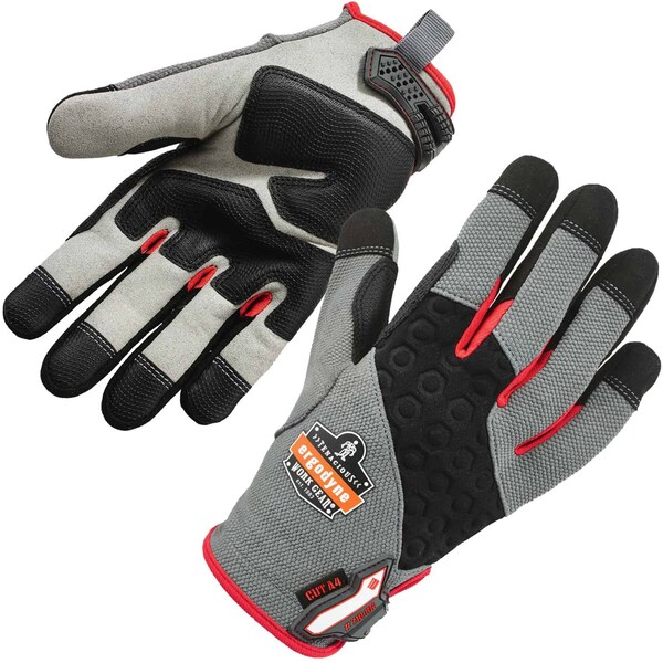 Guantes recubiertos resistentes al corte Proflex de Ergodyne, nivel de corte A4, 2.50 pulgadas, negro/gris, XL - 710CR