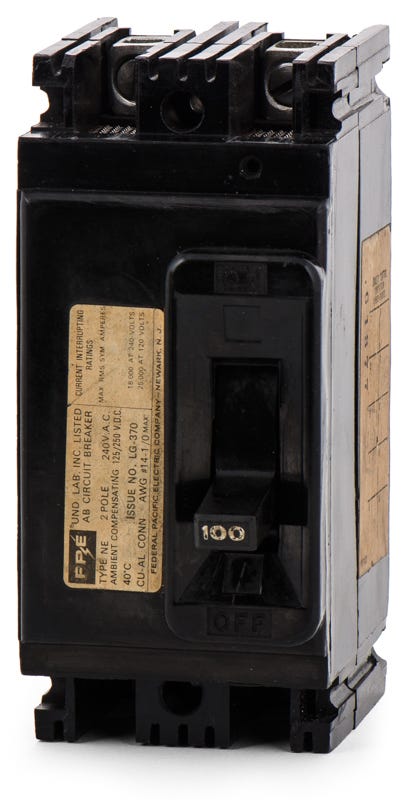 Federal Pacific NE221100 2 Pole Circuit Breaker
