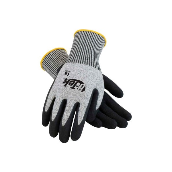 Guantes de agarre de nitrilo Pip PIP G-Tek® CR con forro HPPE/Glass, palma negra, XL, 1 docena - 16-350/XL