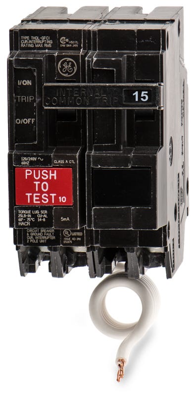 General Electric THQL2115GF1 2 Pole Circuit Breaker Ground Fault