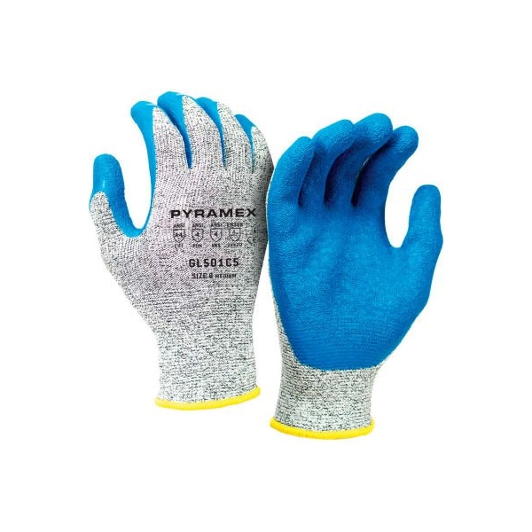 Guantes de látex arrugado Pyramex GL501C5 de la serie, Talla 2X Grande - Paquete de 12 - GL501C5X2