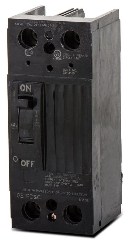 General Electric TQD22125WL 2 Pole Circuit Breaker (LOAD SIDE LUGS ONLY)