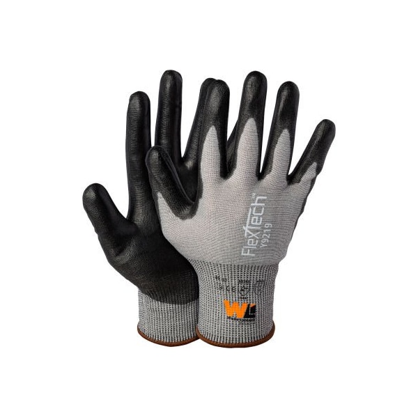 Guantes industriales recubiertos de poliuretano de Wells Lamont, calibre 18, protección contra cortes ANSI A9, gris, tamaño 4 grande, paquete de 12 - Y9219L