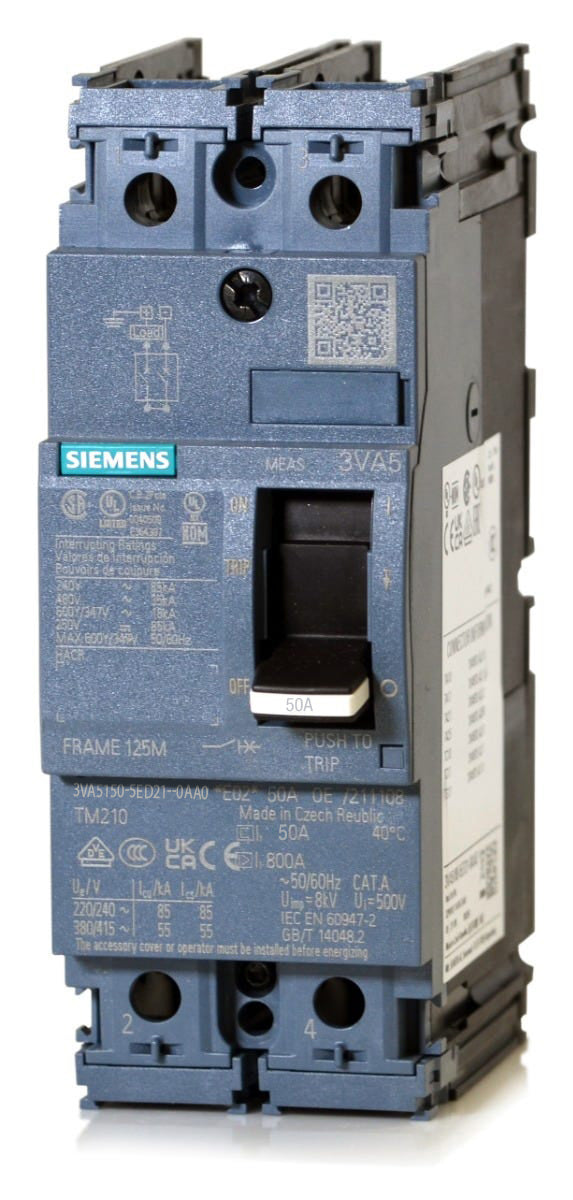 Siemens 3VA5150-5ED21-0AA0 2 Pole Circuit Breaker