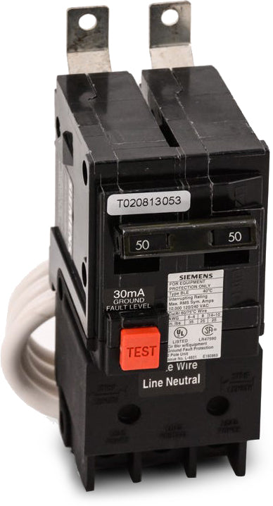Siemens BE250H 2 Pole Ground Fault Circuit Breaker