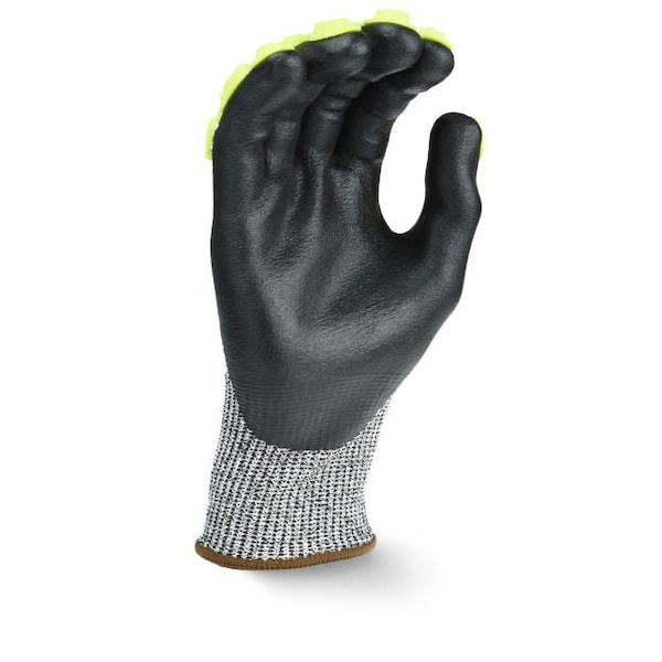 Guantes Radians Radians¬Æ Axis‚Ñ¢ Resistentes a Cortes, Palma de Nitrilo Espumoso, Gris/Negro/Verde Alta Visibilidad, M, 1 Par - RWGD110M