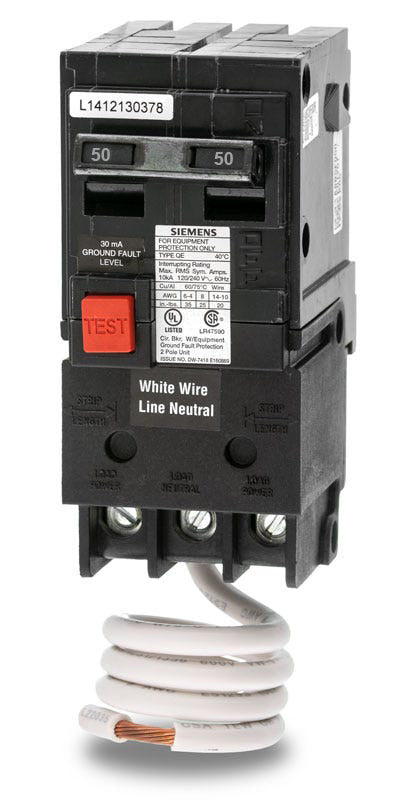 Siemens QE250H 2 Pole Ground Fault Circuit Breaker