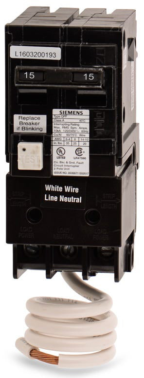 Siemens QF215H 2 Pole Ground Fault Circuit Breaker