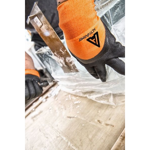 Guantes recubiertos resistentes al corte Ansell Hi-Vis, nivel de corte A2, 15 ga, negro/naranja, 9 - 97-011.