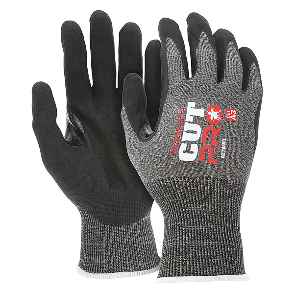 Guantes recubiertos Mcr Safety, Nivel de corte A3, 18 ga, color negro/blanco, S - 9278NFS