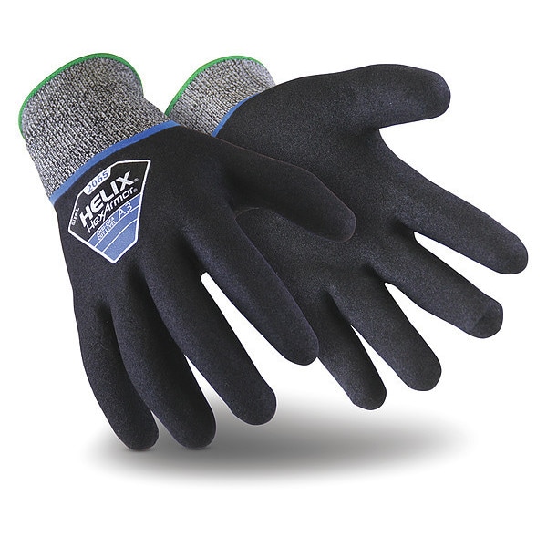 Guantes recubiertos Hexarmor resistentes al corte, Nivel de corte A3, calibre 13, negros, L (9) - 2065-L (9)