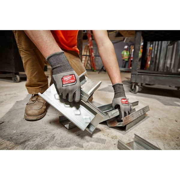 Guantes recubiertos de poliuretano de alta destreza con nivel de corte 4 de Milwaukee Tool - S, Nivel de corte A4, calibre 18, gris, talla S (7) - 48-73-8740.