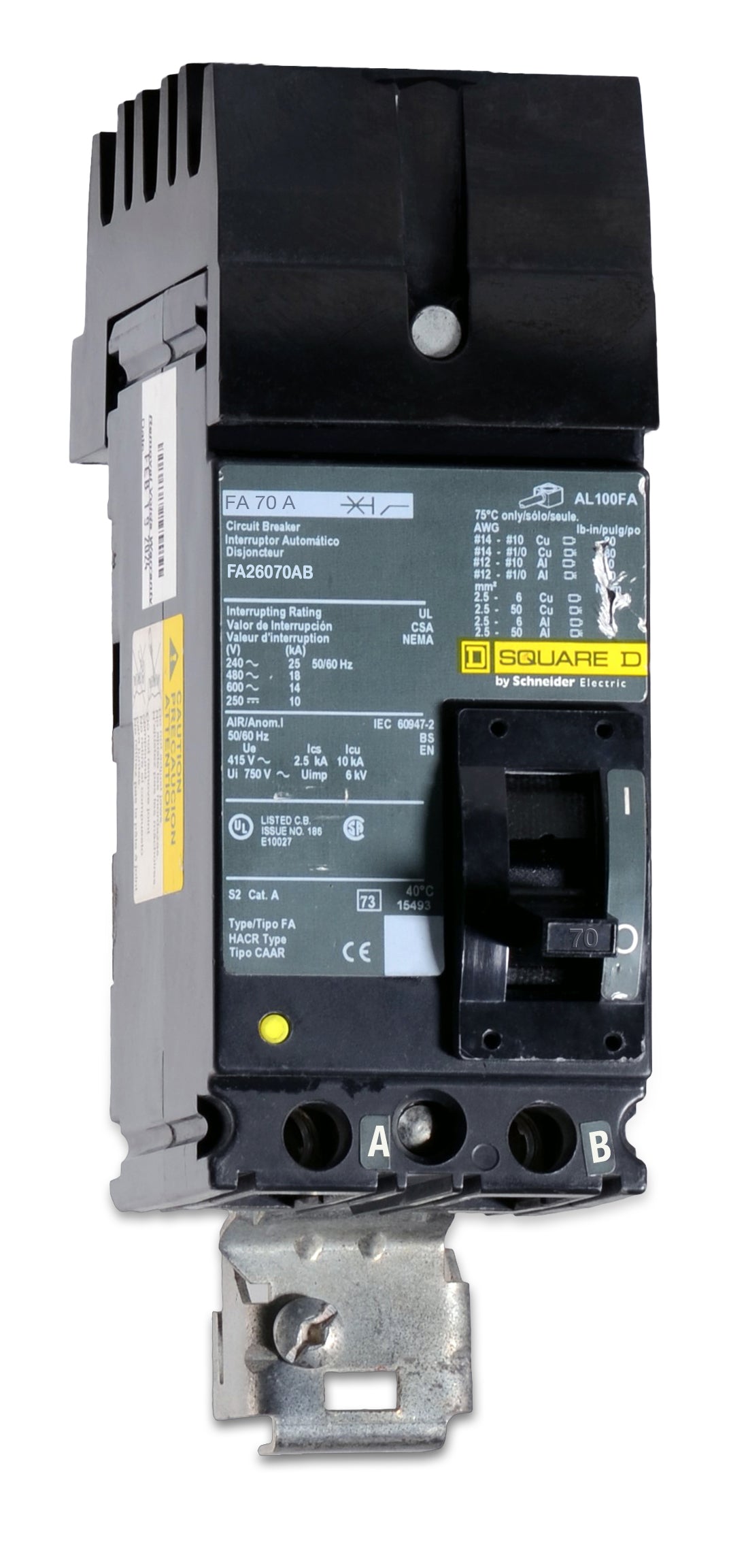 Square D FA26070AB 2 Pole Circuit Breaker