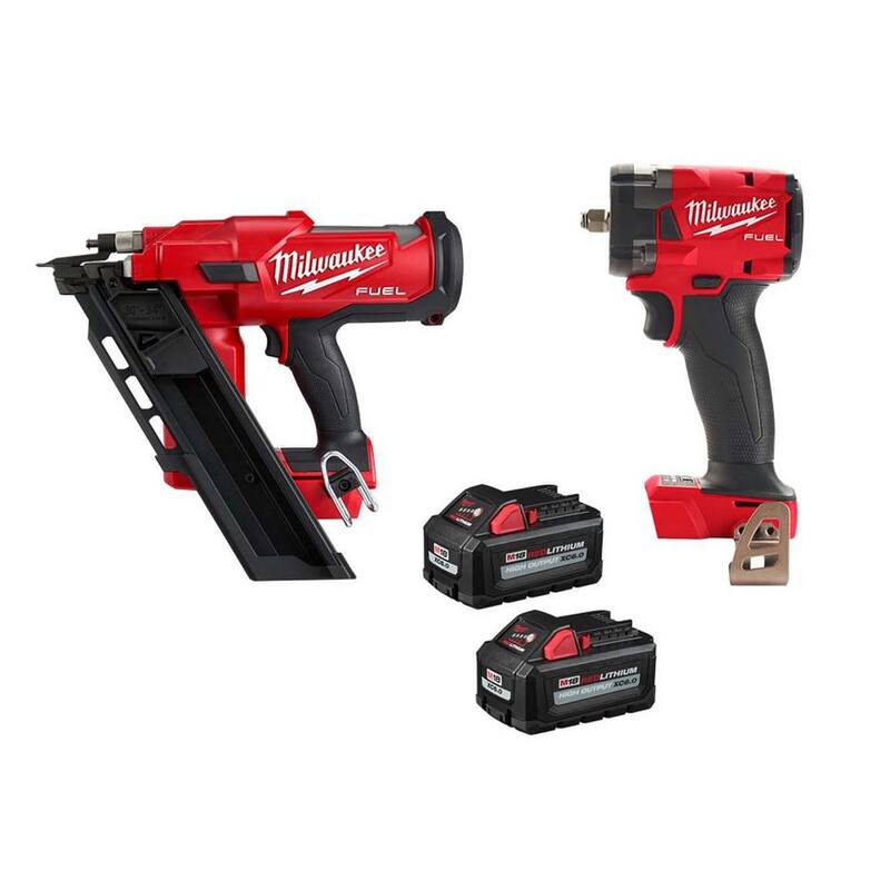 Milwaukee M18 FUEL Clavadora inalámbrica de 30 grados de ángulo de 18 voltios con baterías de 6Ah HO - 2745-20-2854-20-48-11-1862