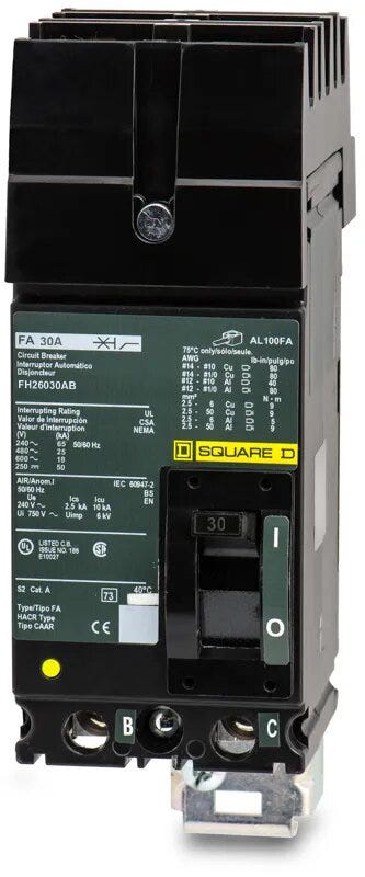 Square D FH26030AB 2 Pole Circuit Breaker