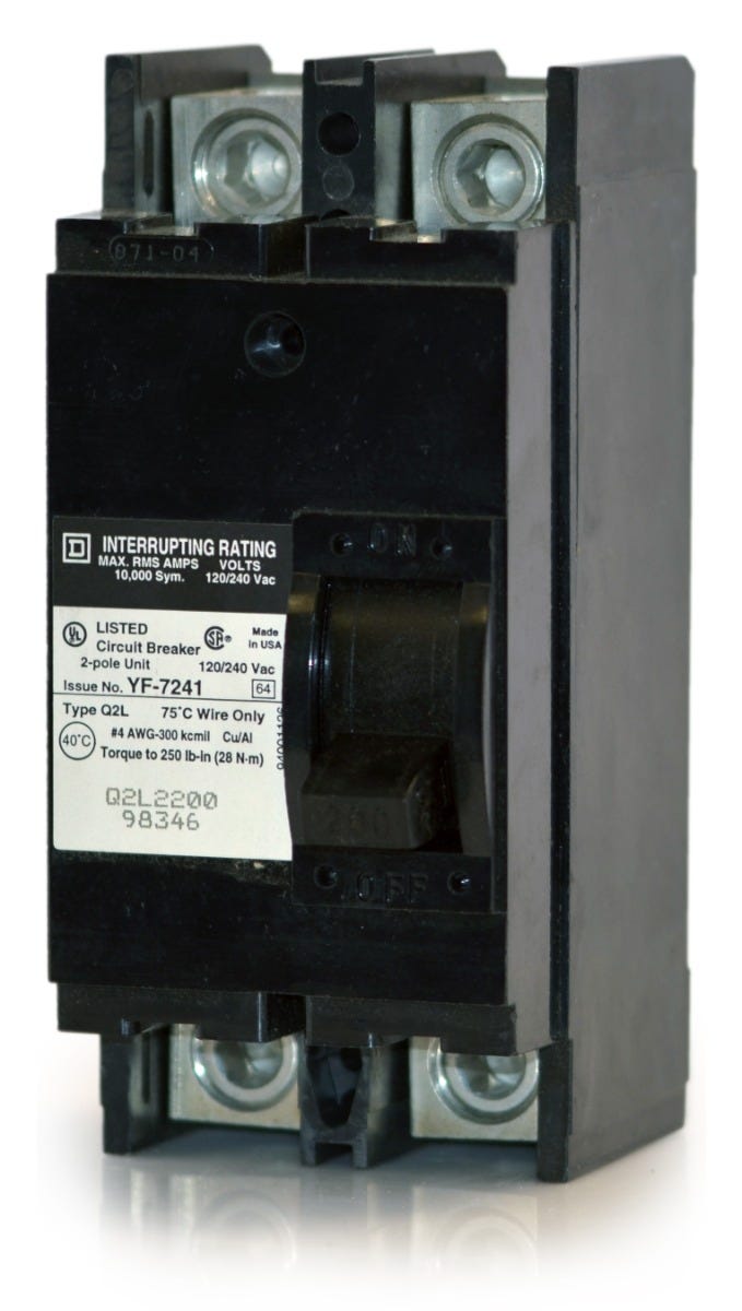 Square D Q2L2200 2 Pole Circuit Breaker