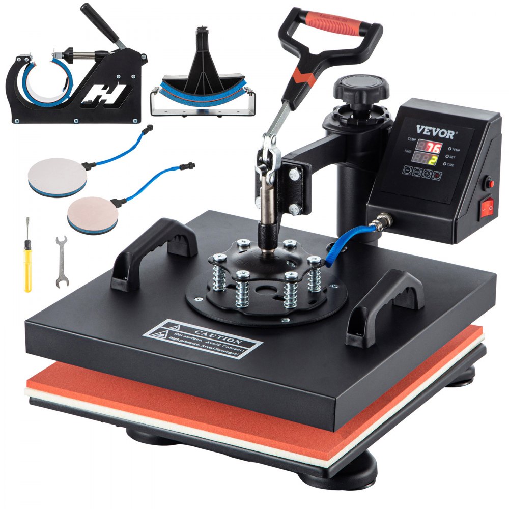 5 In 1 Heat Press 15" X 15" Digital Clamshell Sublimation for DIY Mug Cap Plate - DGNTHJWH3838-0D38V1