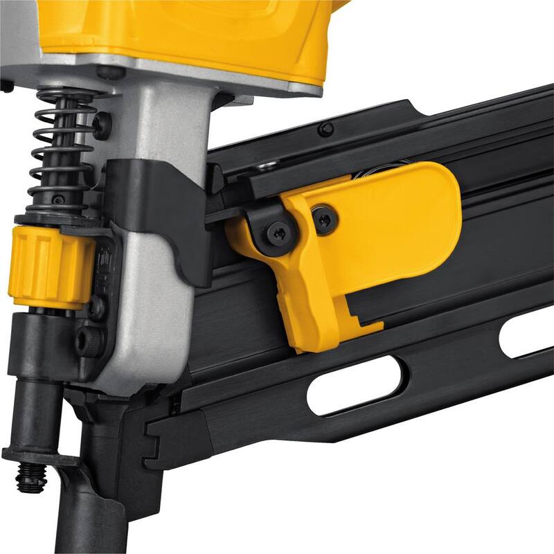 DEWALT Clavadora inalámbrica sin escobillas XR de 20V MAX de 2 velocidades con enganche de plástico de 21 grados y trinquete inalámbrico de 3/8 pulgadas (sólo herramientas) - DCN21PLBW513B