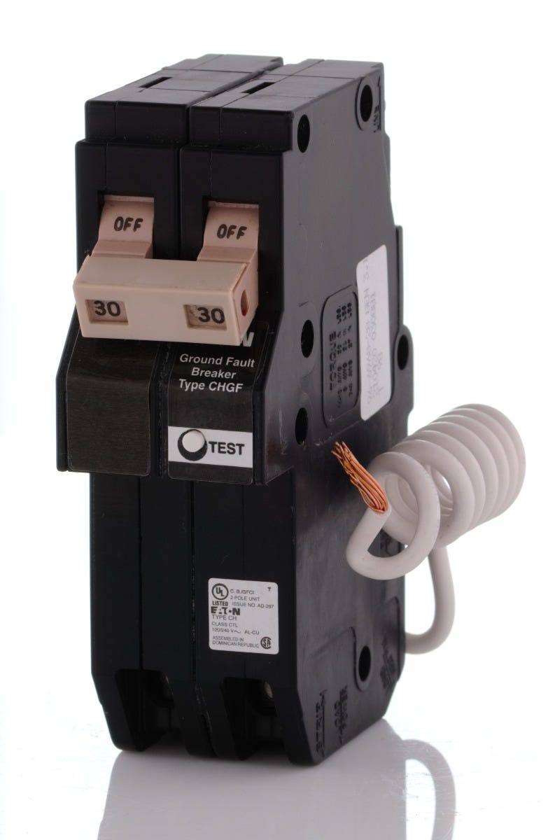 Square D test-25597 2 Pole Circuit Breaker Ground Fault