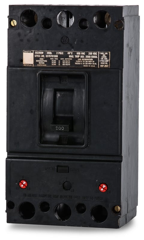 Westinghouse JA2200 2 Pole Circuit Breaker
