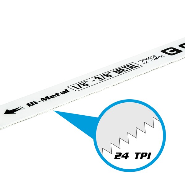 Capri Tools 12 in 24 TPI Bi-Metal Hacksaw Blade, 2-pk - 90511