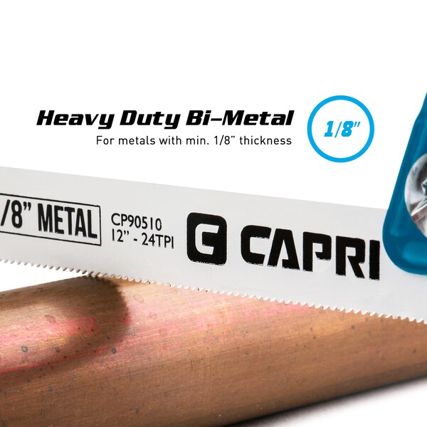 Capri Tools 12 in 24 TPI Bi-Metal Hacksaw Blade, 2-pk - 90511