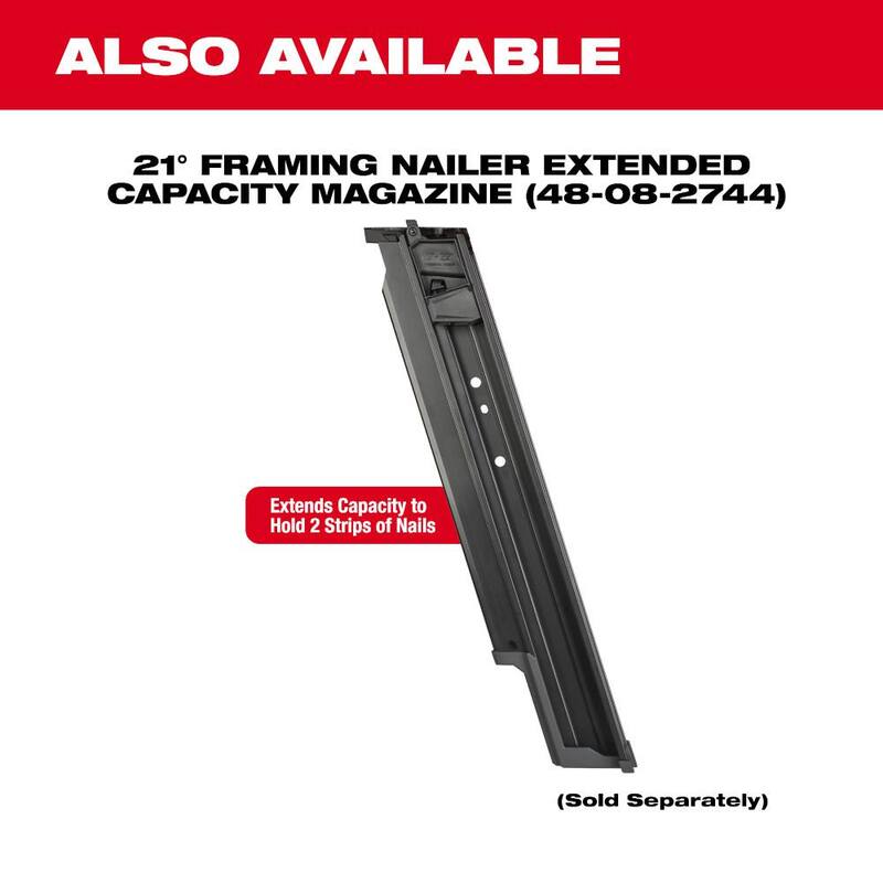 Kit clavadora de armazones Milwaukee M18 FUEL de 18 voltios, 21 grados, 3-1/2 pulgadas, con tecnología de iones de litio sin escobillas y lentes de seguridad polarizados tintados - 2744-21-48-73-2045.