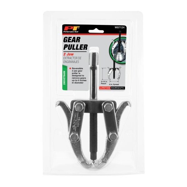 Performance Tool 2 Jaw Gear Puller 3 1/4 X 6 In Gear Puller-2 J, W87124 - W87124