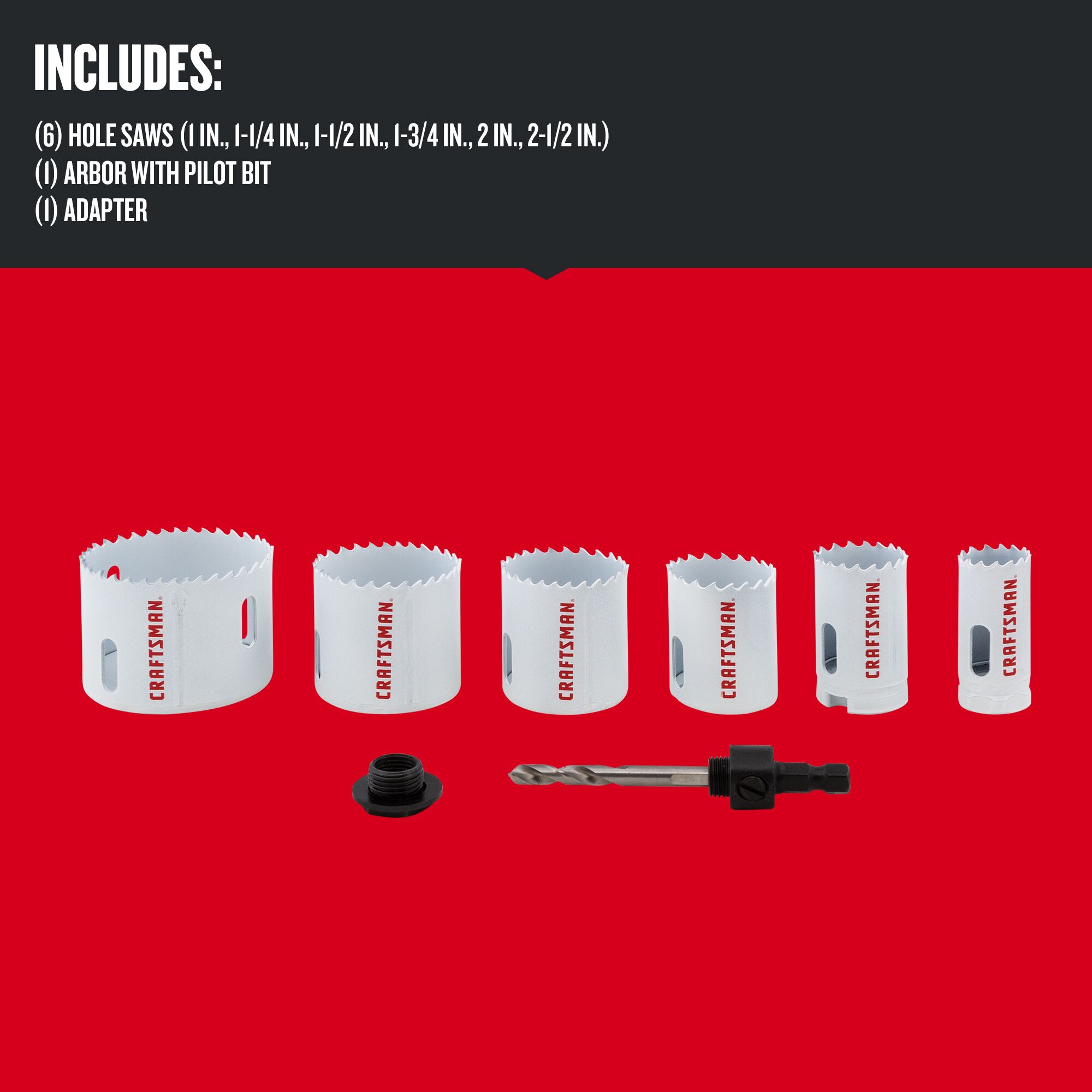 CRAFTSMAN Bi-metal Non-arbored Hole Saw Set (7-Piece)