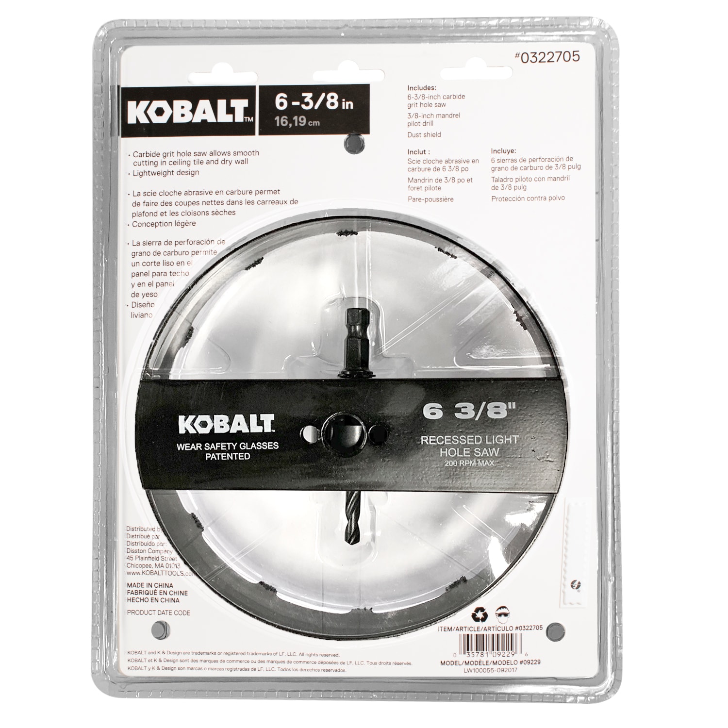 Kobalt 6-3/8-in Carbide-grit Arbored Recessed Lighting Hole Saw