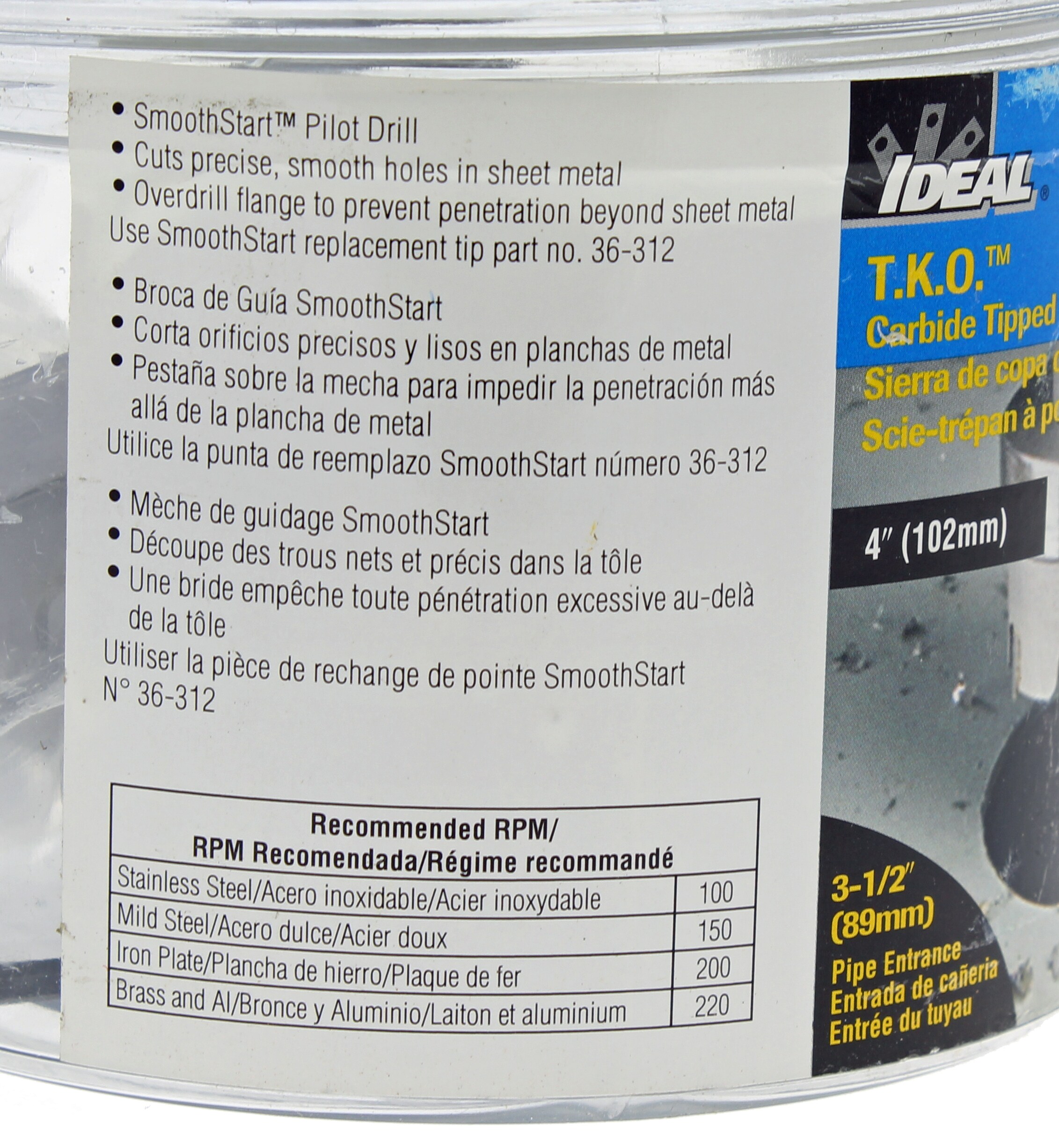 IDEAL 4-in Carbide-tipped Non-arbored Hole Saw