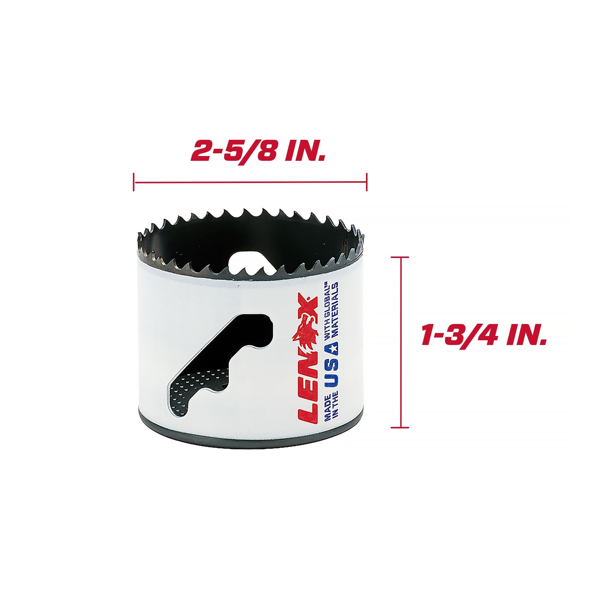 Broca de corona bimetálica sin arbor de 2-5/8 pulgadas LENOX