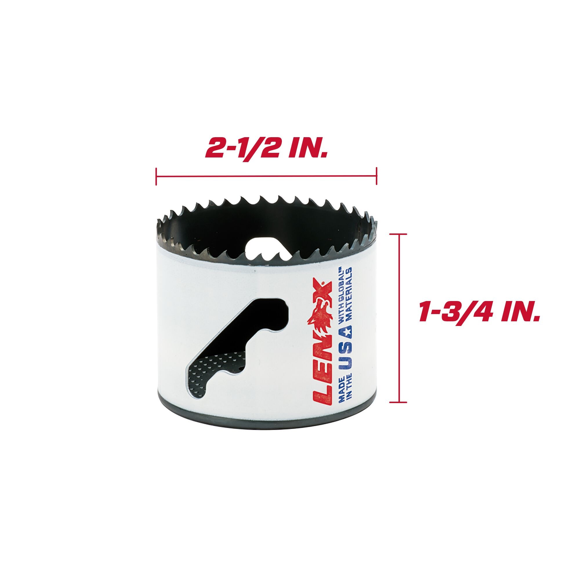 Sierra de agujero bi-metal de 2 1/2 pulgadas sin arbor para LENOX
