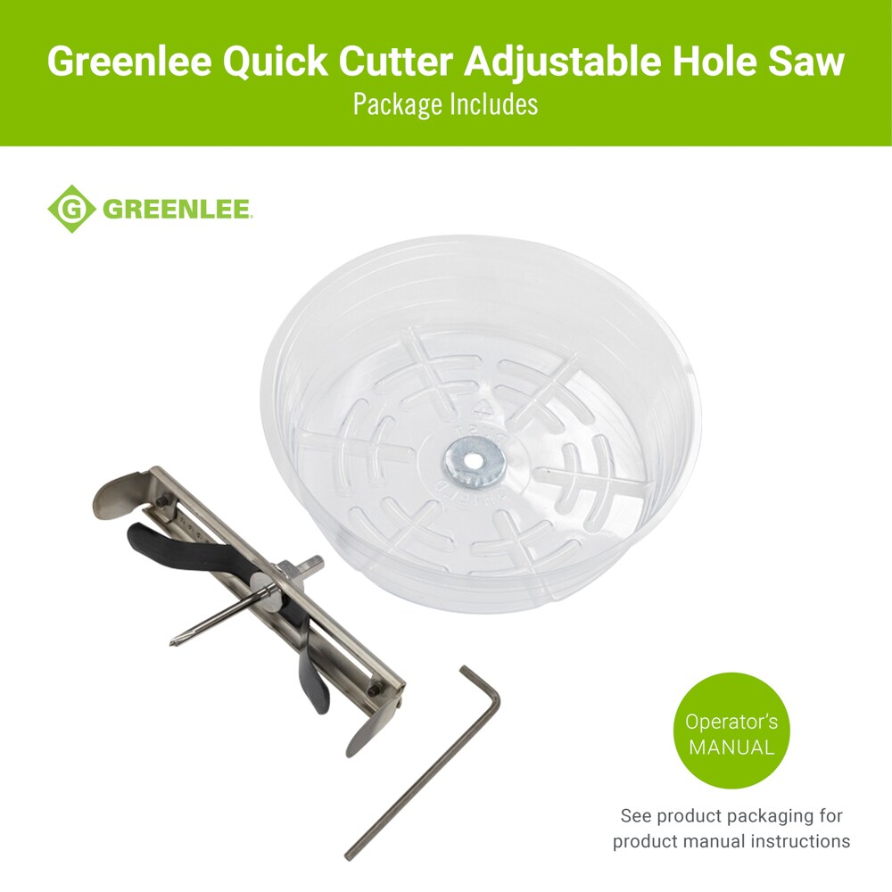 Sierra de perforación ajustable con broca de carburo de Greenlee para empotrados de iluminación de 2-1/2 a 7 pulgadas