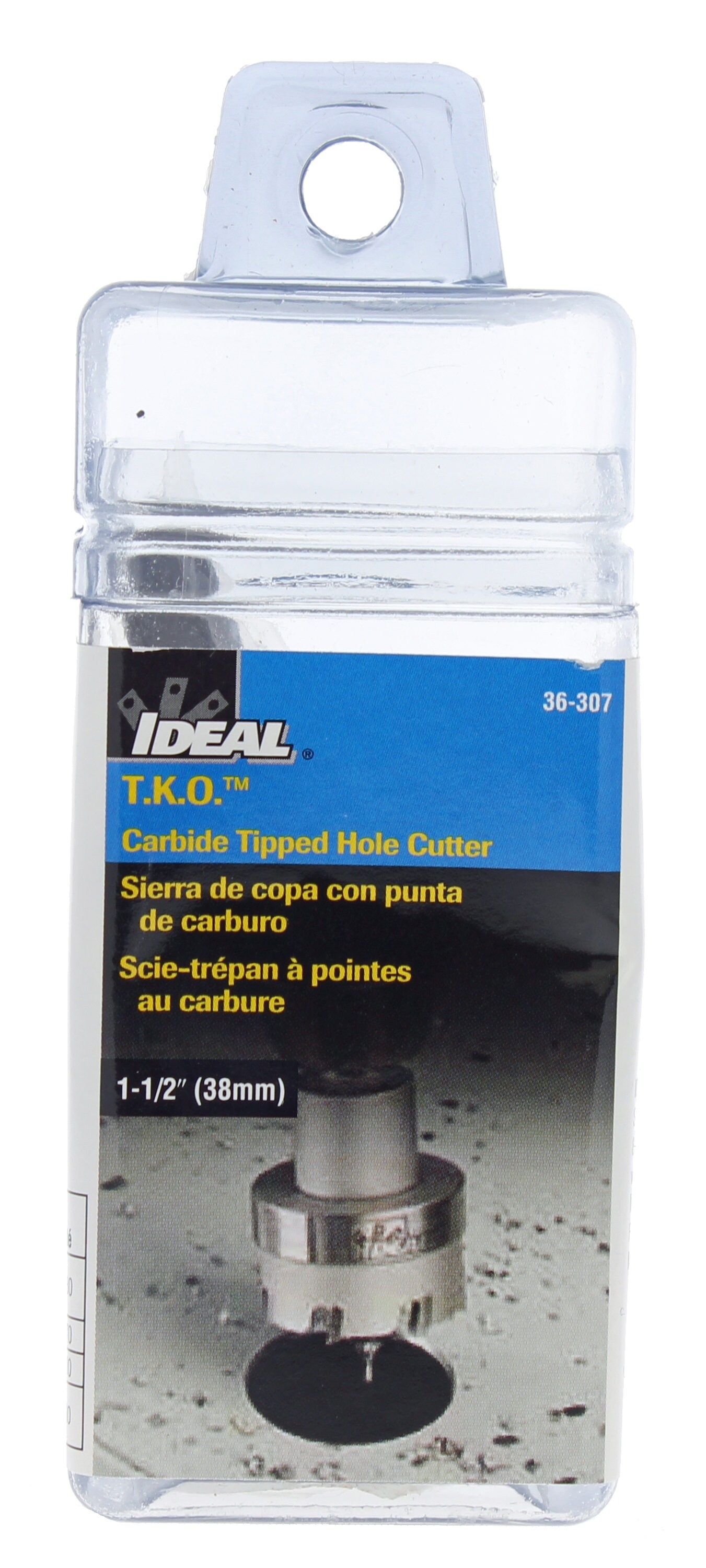Sierra de perforación con punta de carburo y mango para taladro de 1-1/2 pulgadas ideal