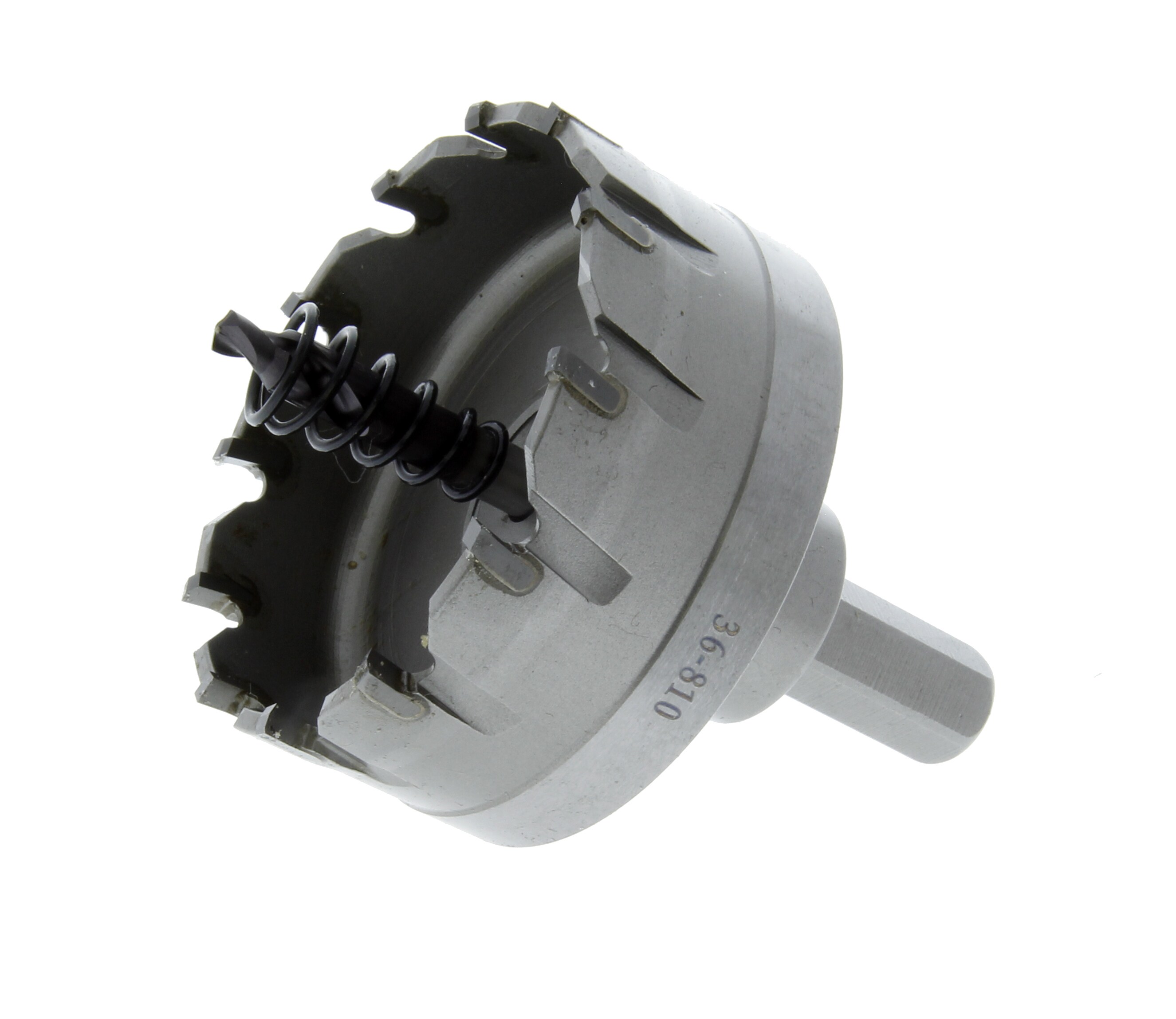 Sierra de perforación con punta de carburo de tungsteno de 2-1/2 pulgadas con mandril, IDEAL 36-810