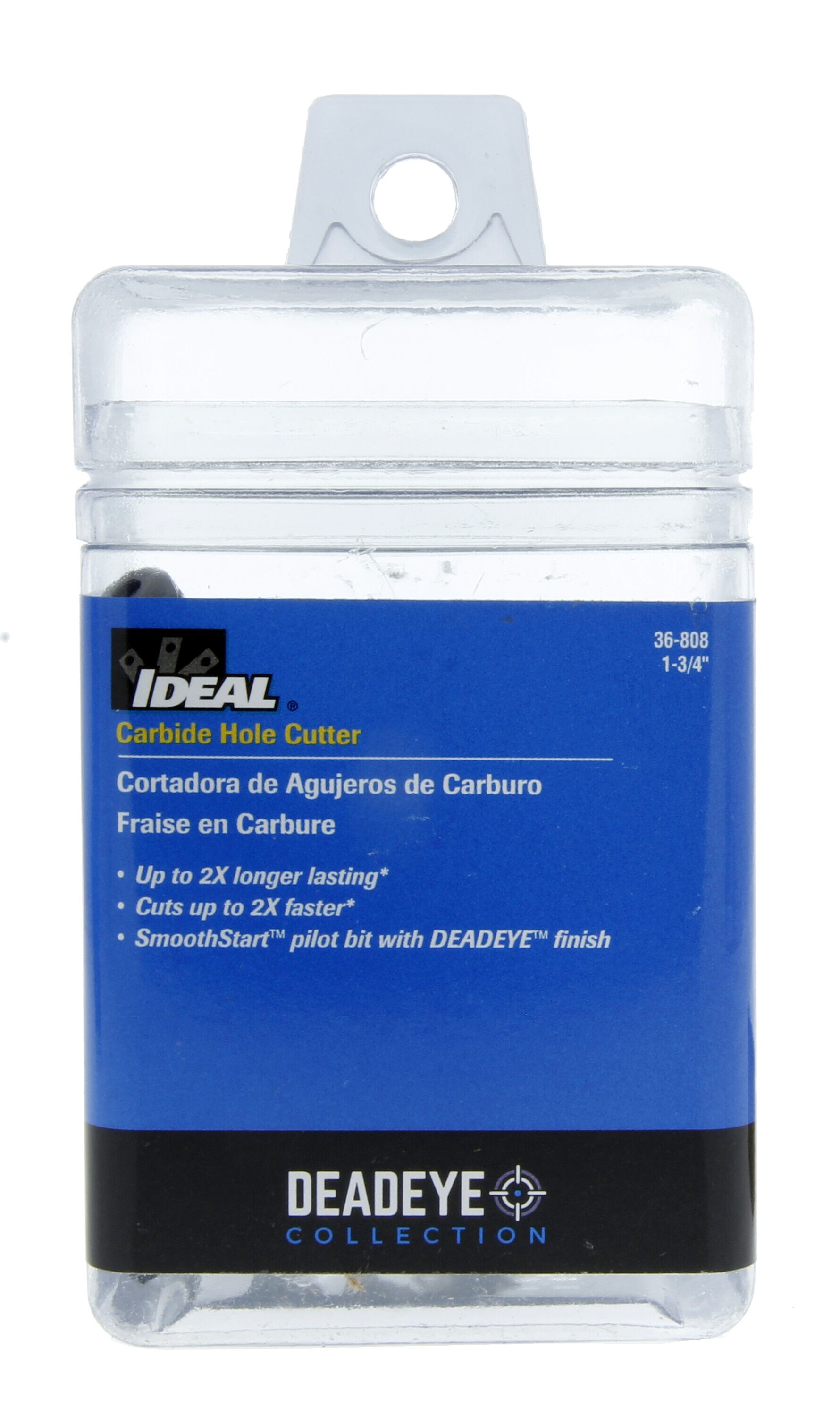 Sierra de agujero con carburo de 1-3/4 pulgadas con arbor para madera 36-808