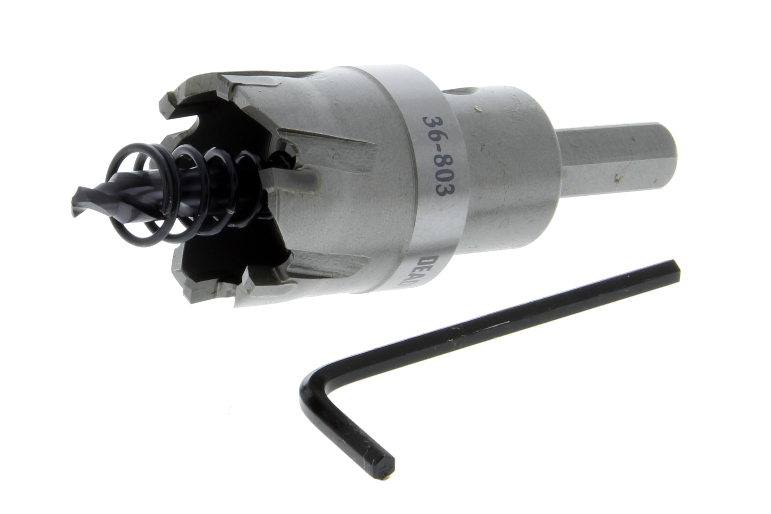 Sierra de corona con punta de carburo de 1-1/8 pulgadas con eje para taladro IDEAL 36-803