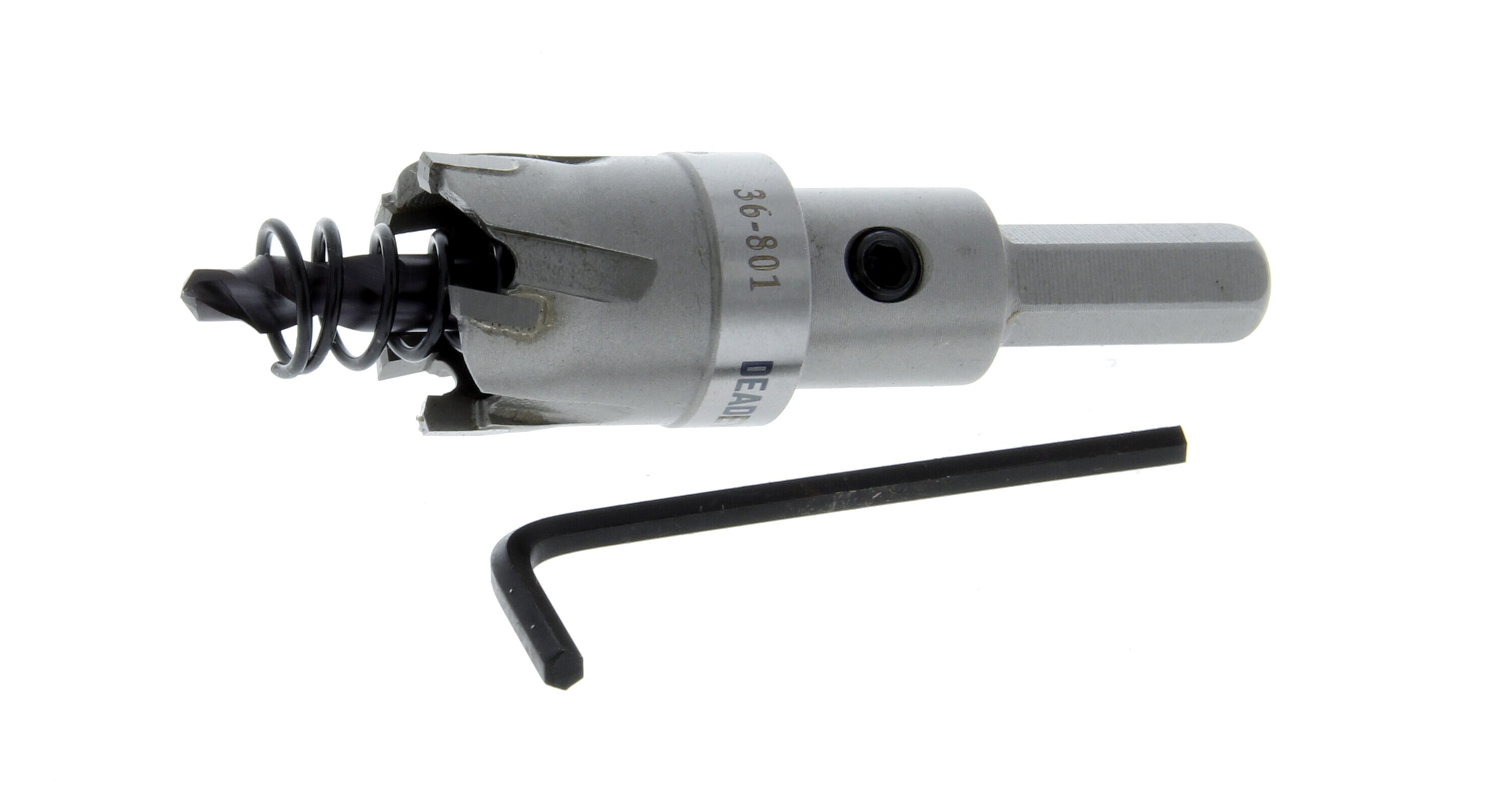 Sierra de corona con punta de carburo de 7/8 pulgadas con mandril IDEAL 36-801