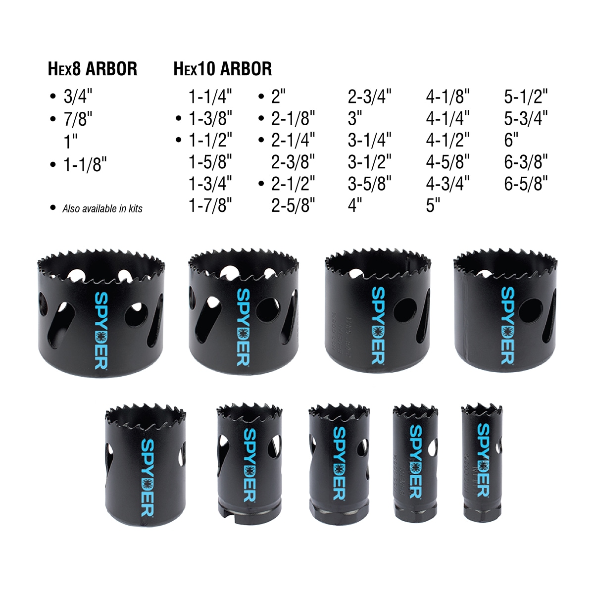 Sierra de corona bimetálica de 5 pulgadas sin arbor para Spyder 600107CF